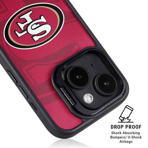 NFL San Francisco 49ers Double Vision iPhone 15 Kickstand Case